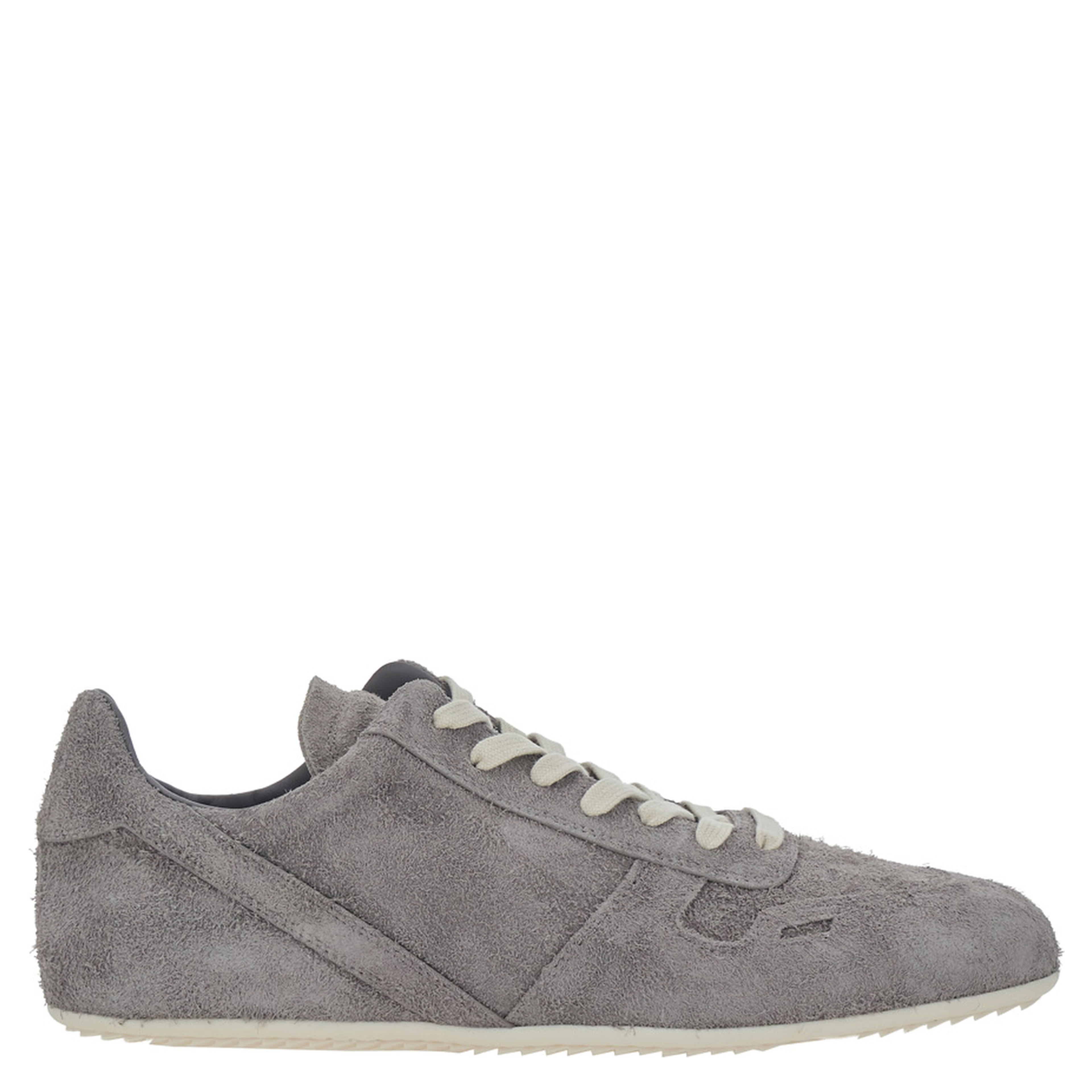 Grey Low Top Sneaker with Round Toe and Lace-Up Closure on the Front in Suede for Men
