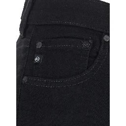 Mary Black Jeans with flared leg and logo patch on the back in denim for women