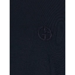 Blue Crew neck T-shirt with logo embroidery on the front in stretch viscose for men