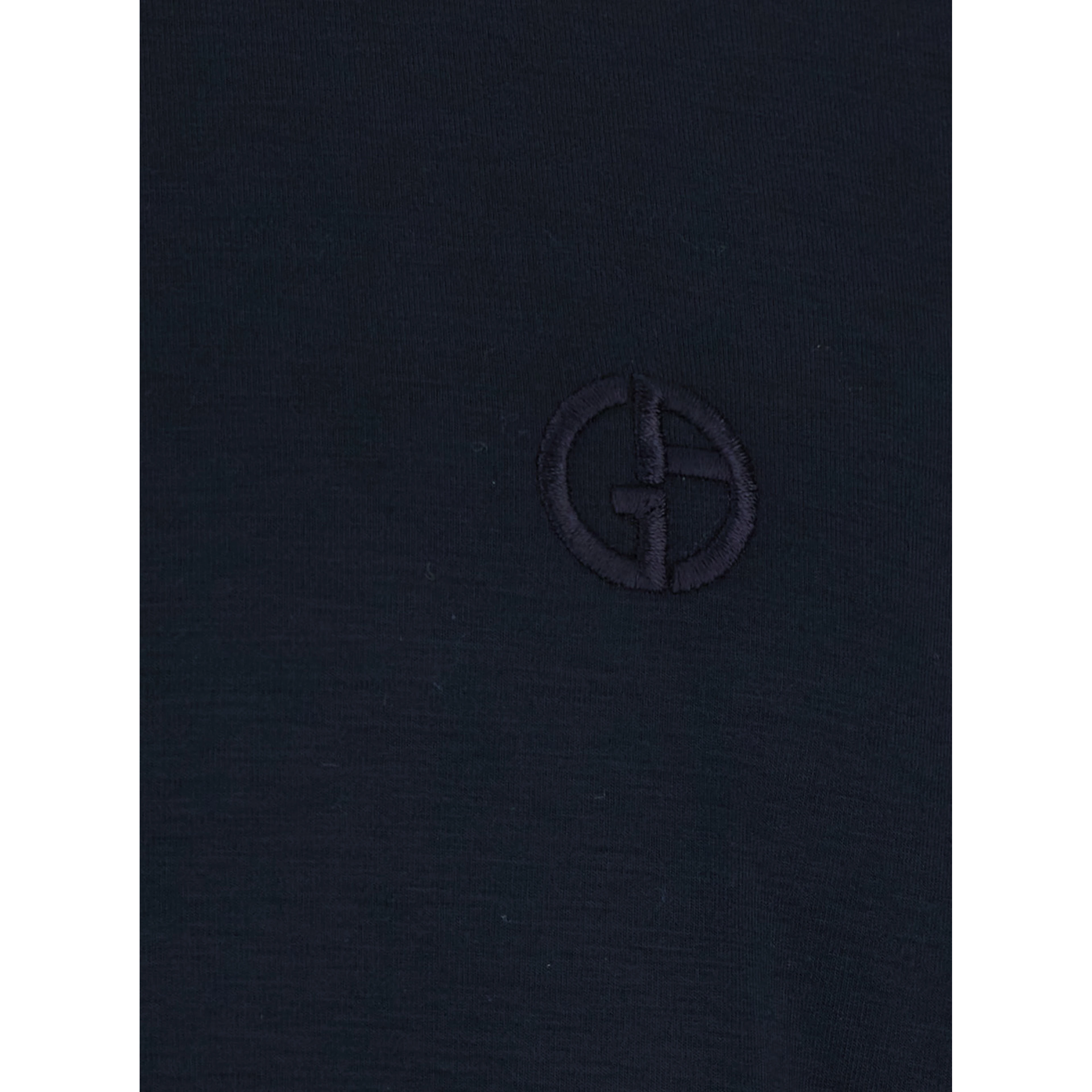 Blue Crew neck T-shirt with logo embroidery on the front in stretch viscose for men