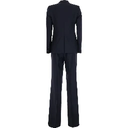 Blue Double-breasted Suit with Peak Revers in Fabric for Women