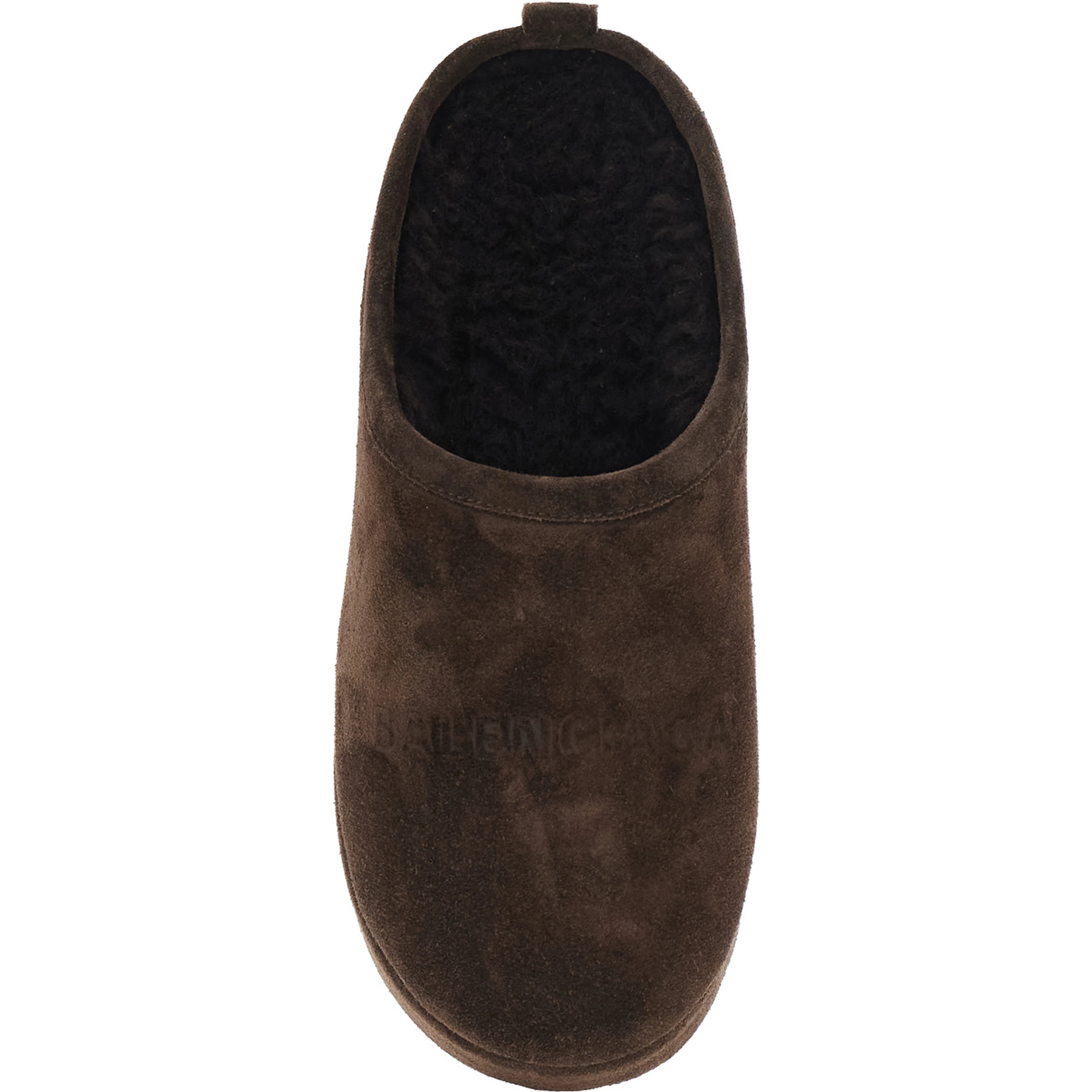 Alaska Brown Mule with High Platform and Logo Lettering on the Front in Suede for Women
