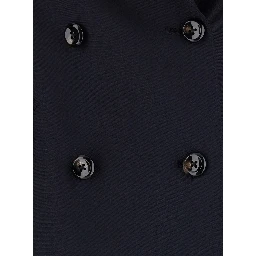 Blue Double-breasted Suit with Peak Revers in Fabric for Women