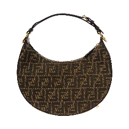 Handbag Fendigraphy Small with FF Motif in Brown Jacquard Fabric