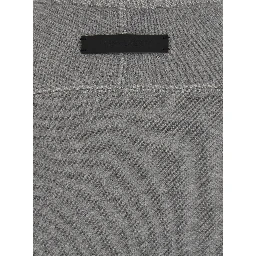 Grey Crewneck Sweatshirt with Logo Patch on the Back in Cotton for Men