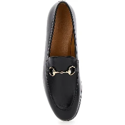 Loafers Jordaan with Horsebit Detail in Black Leather for Women