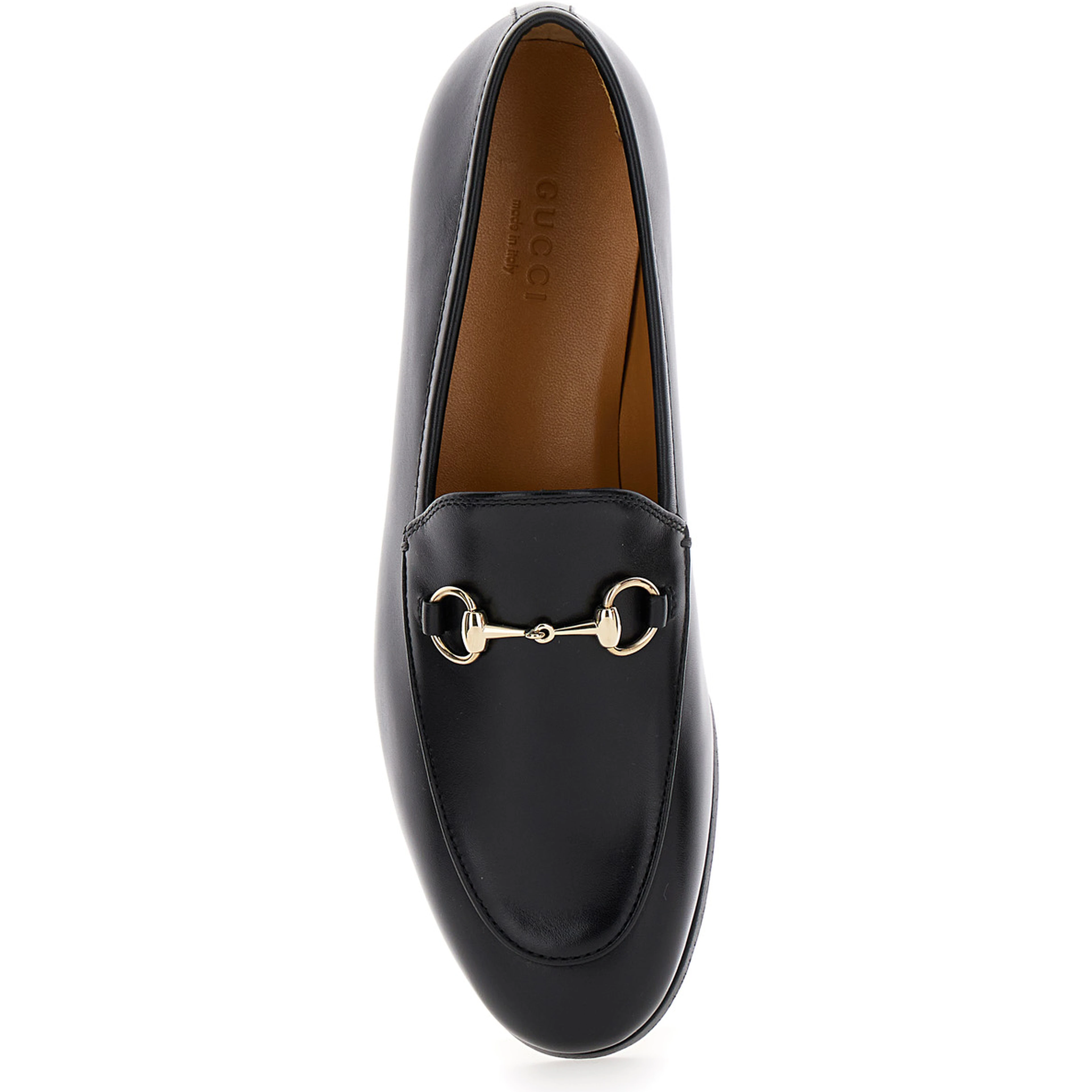 Loafers Jordaan with Horsebit Detail in Black Leather for Women