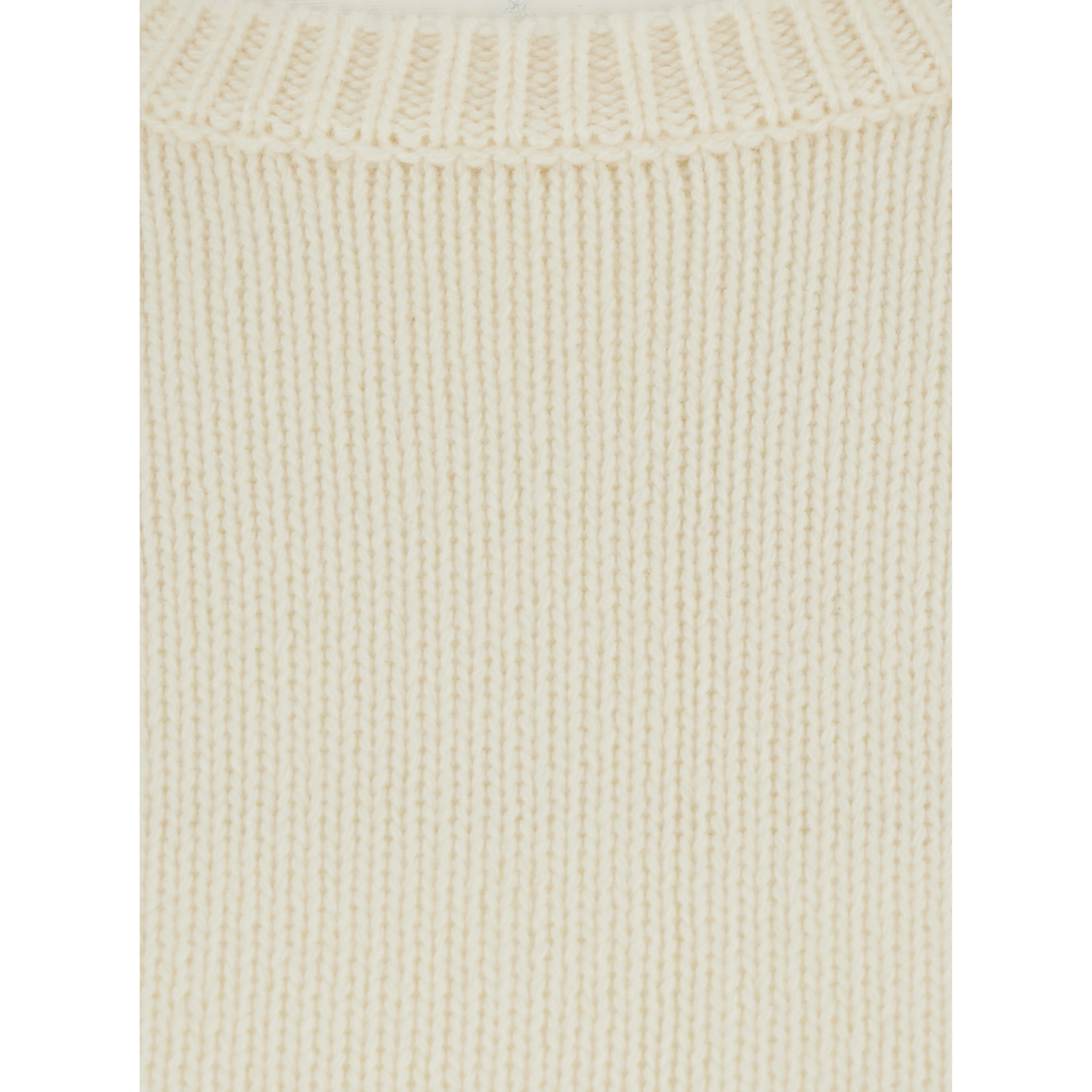 White Crew Neck Dress with Long Sleeves in Wool Blend for Women