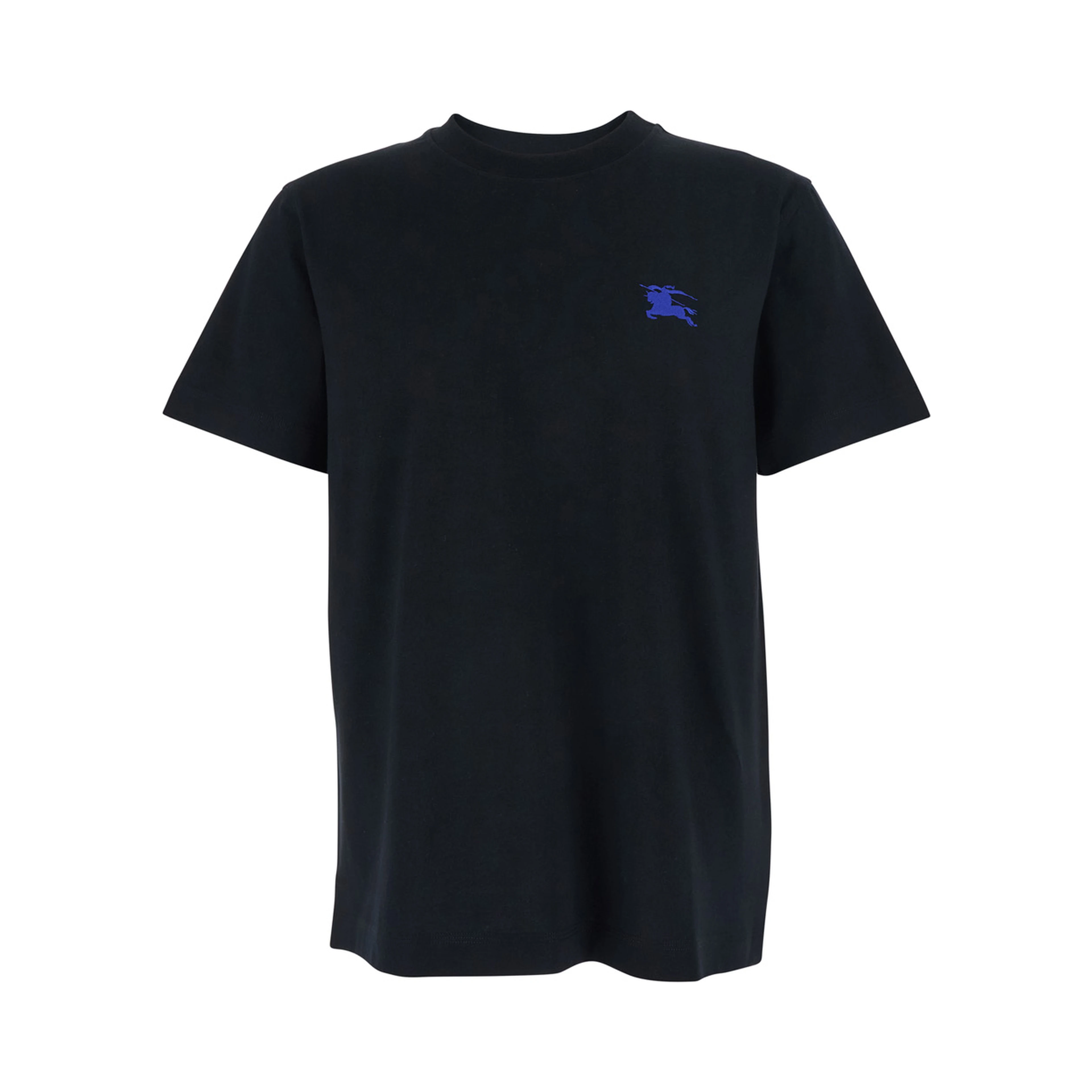 Black Cotton Embroidered Logo T-Shirt for Men