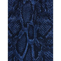 Blue Crew-neck sweater with knit workmanship and contrasting details in wool for women