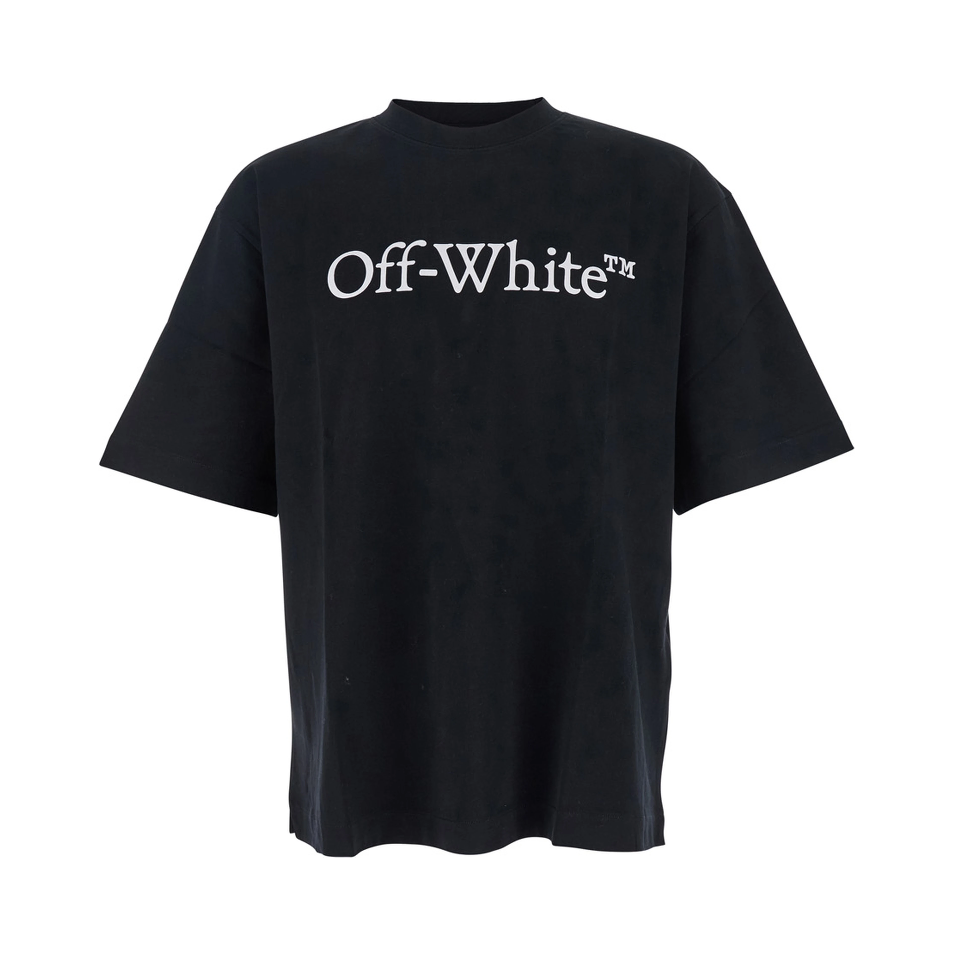 Oversized T-Shirt Logo with Contrasting Logo Print in Black Cotton for Men