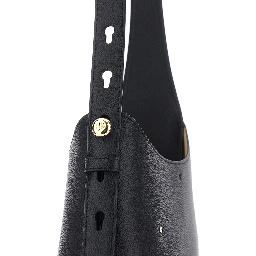 Shoulder Bag Romy Piccola with Adjustable Strap in Grained Black Leather for Women