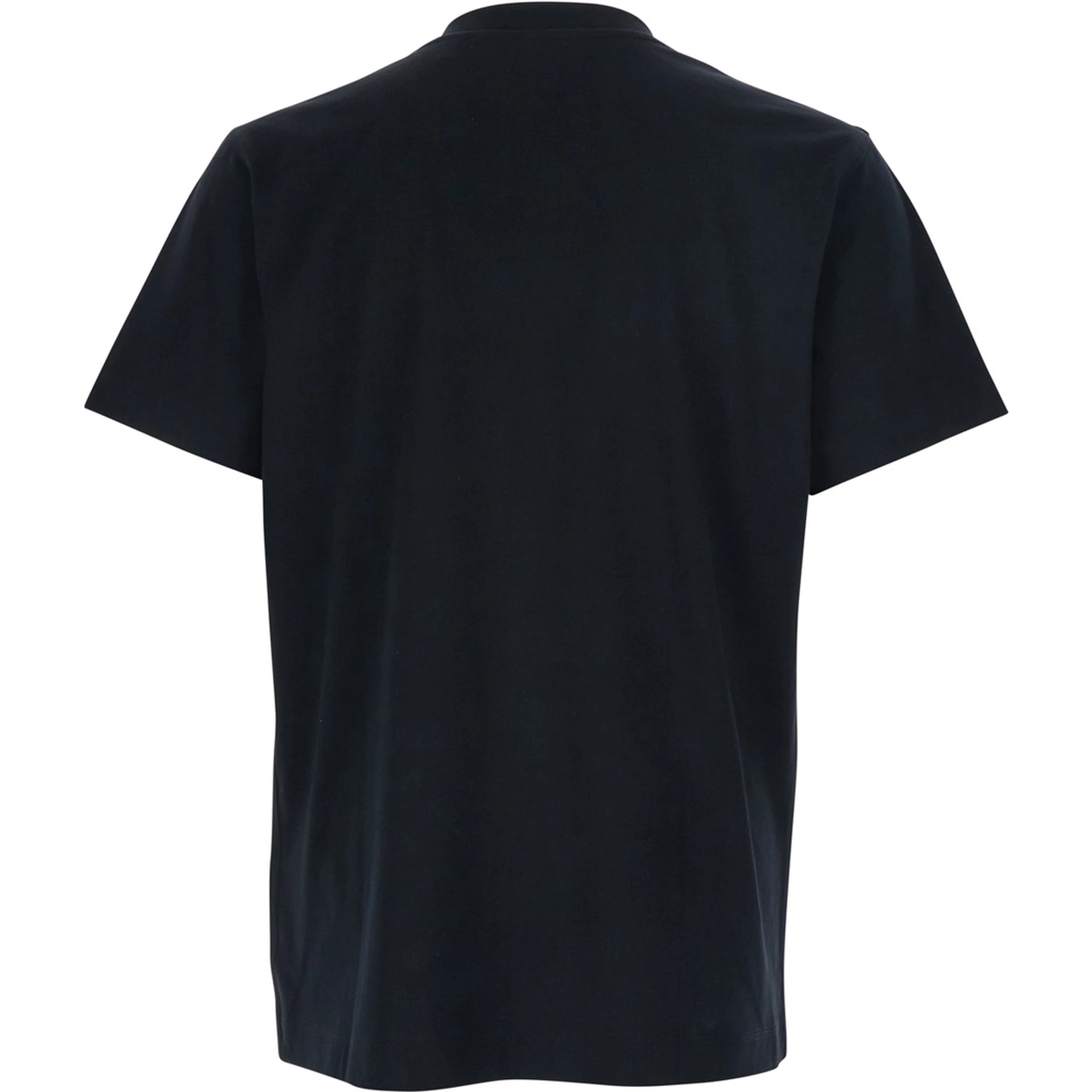Black Cotton Embroidered Logo T-Shirt for Men
