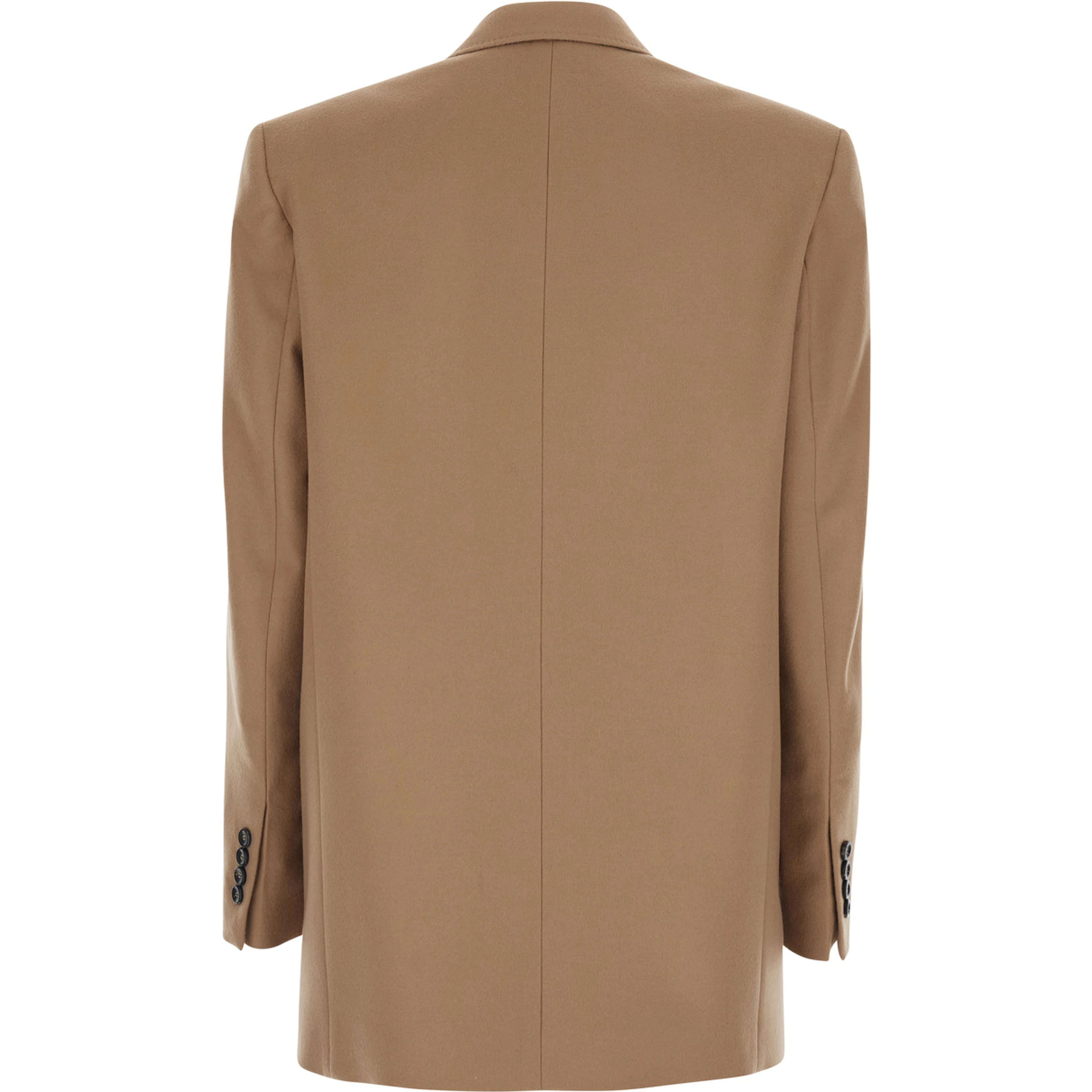 HOBBY beige Jacket with Notched revers and double-breasted closure in wool for women