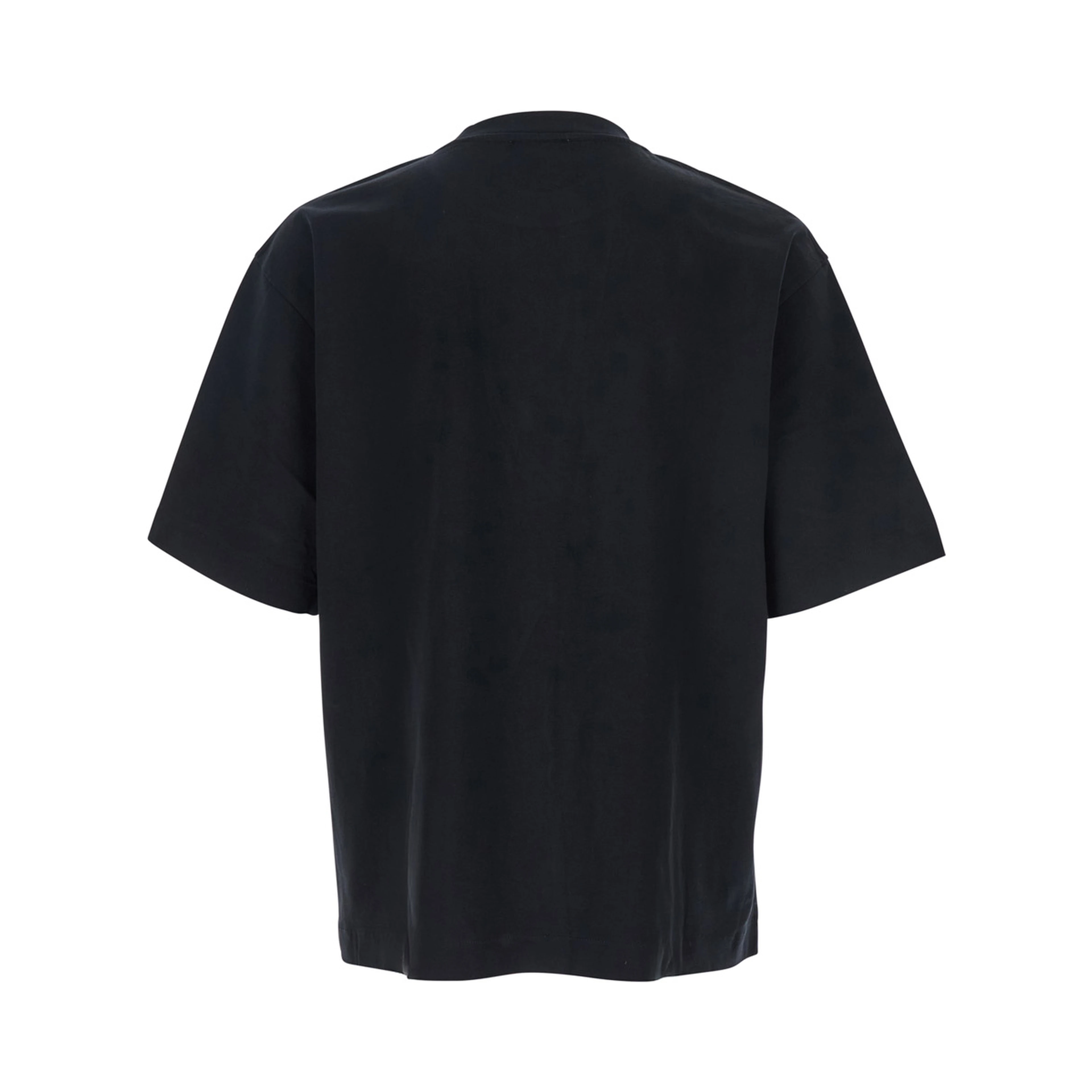 Oversized T-Shirt Logo with Contrasting Logo Print in Black Cotton for Men