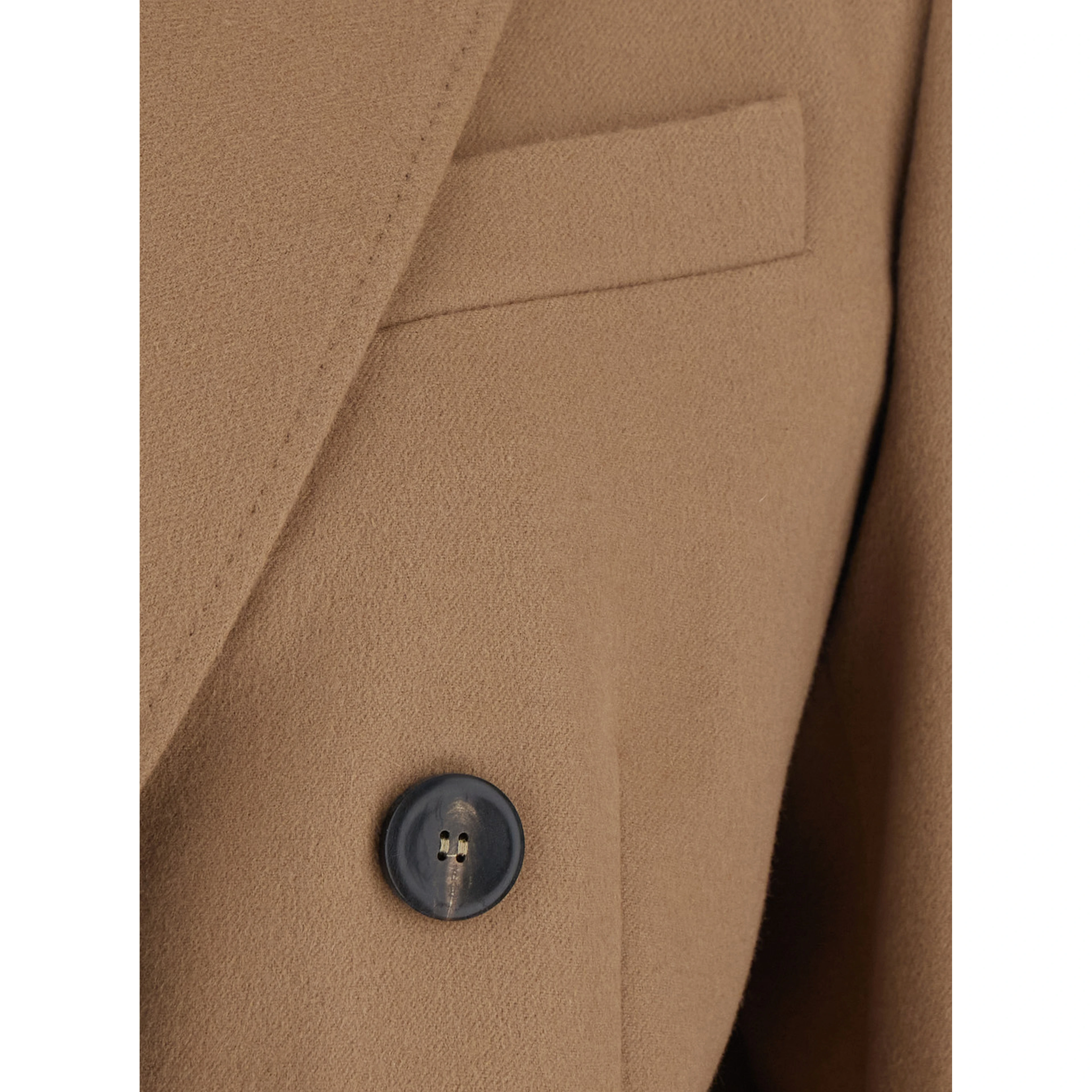 HOBBY beige Jacket with Notched revers and double-breasted closure in wool for women