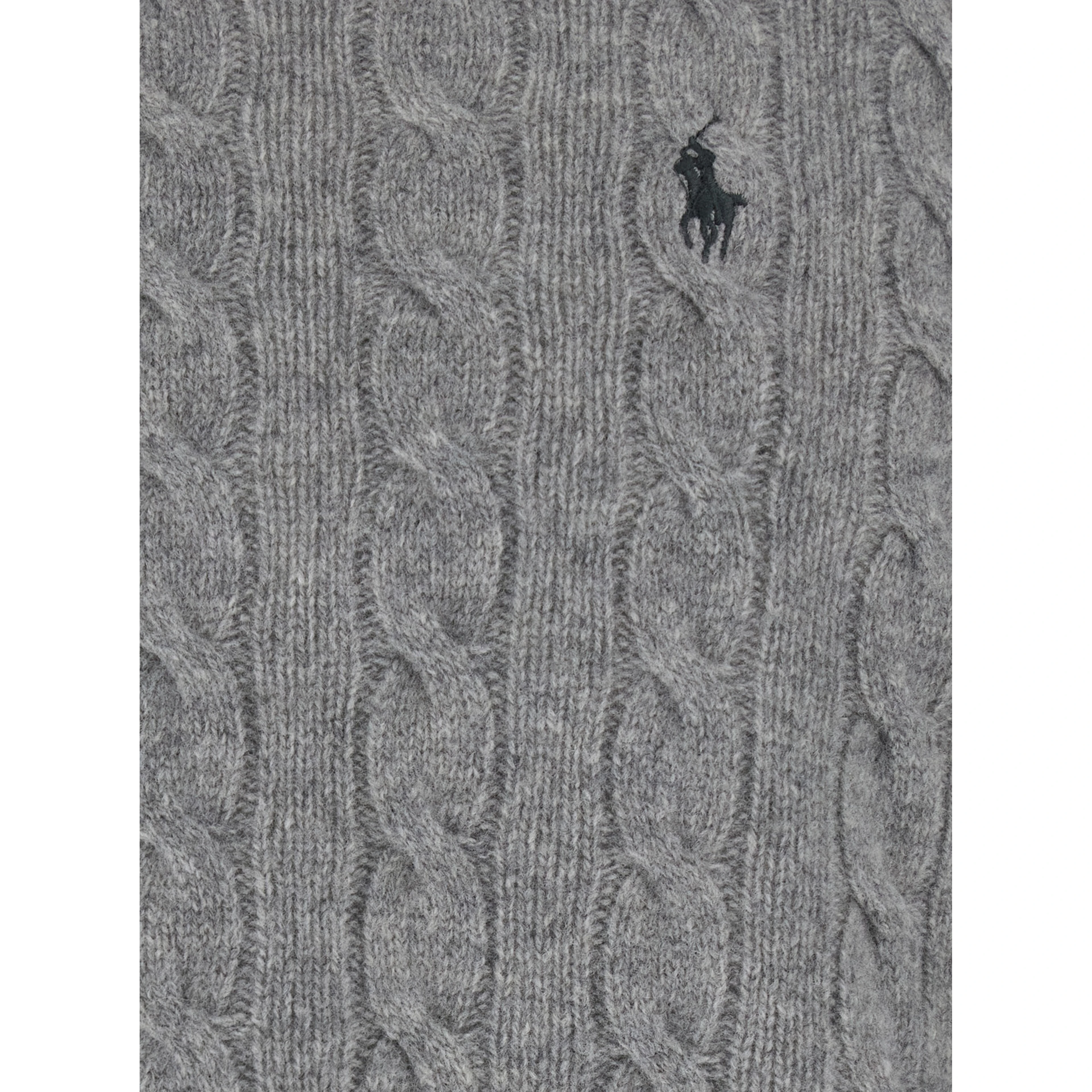 Crewneck Sweater with Pony Embroidery on the Front and Knit in Wool and Cashmere Gray Men