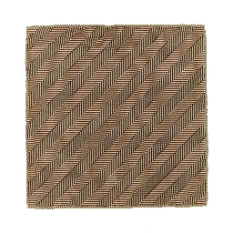 Beige Pocket square with Chevron motif and geometric print in silk for men