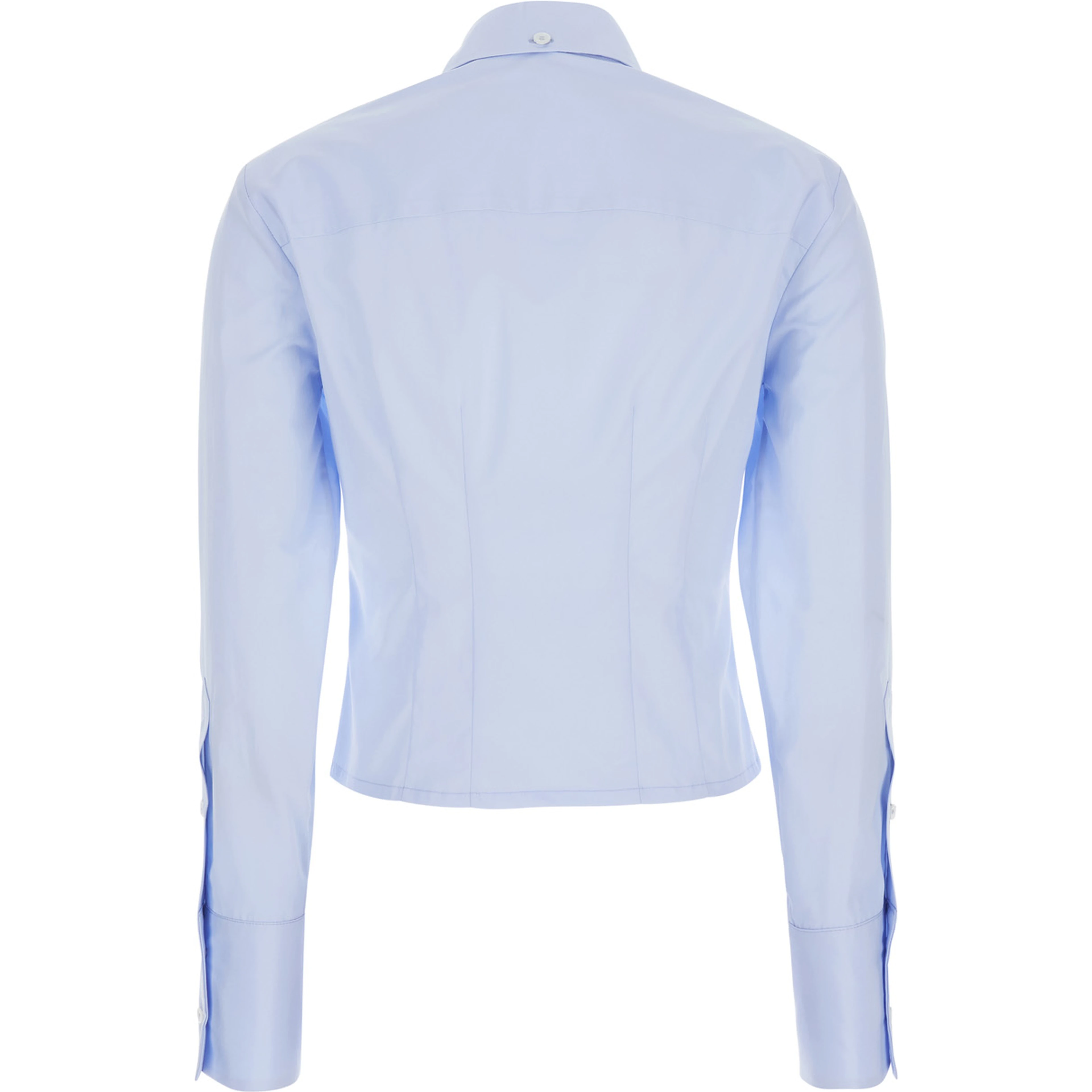 Darma Light Blue Short Shirt with Button-Down Collar in Cotton for Women