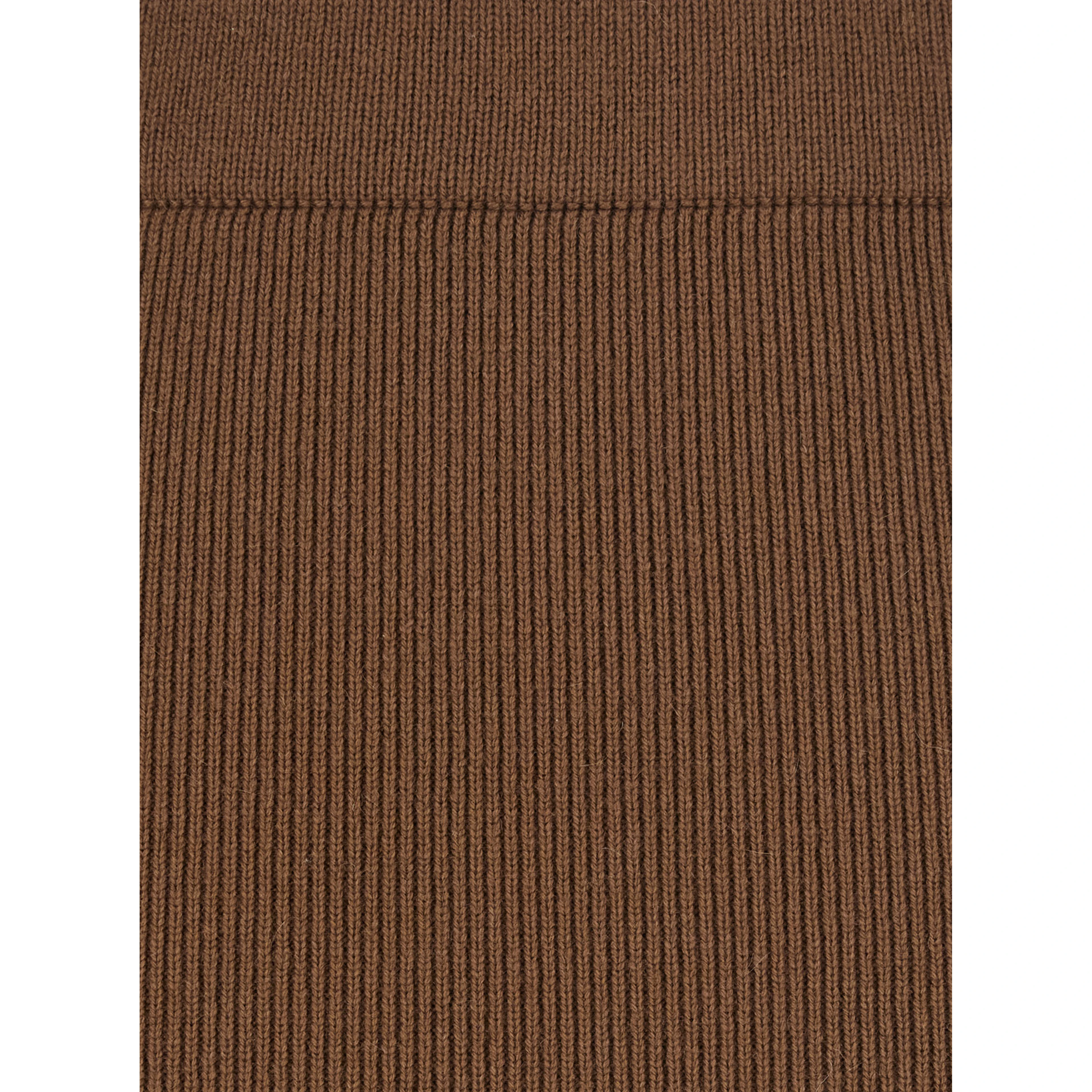 Zucca Brown Skirt with ribbed knit in wool for women