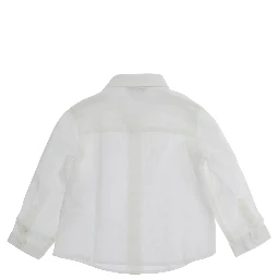 White shirt with collar and long sleeves in fabric baby