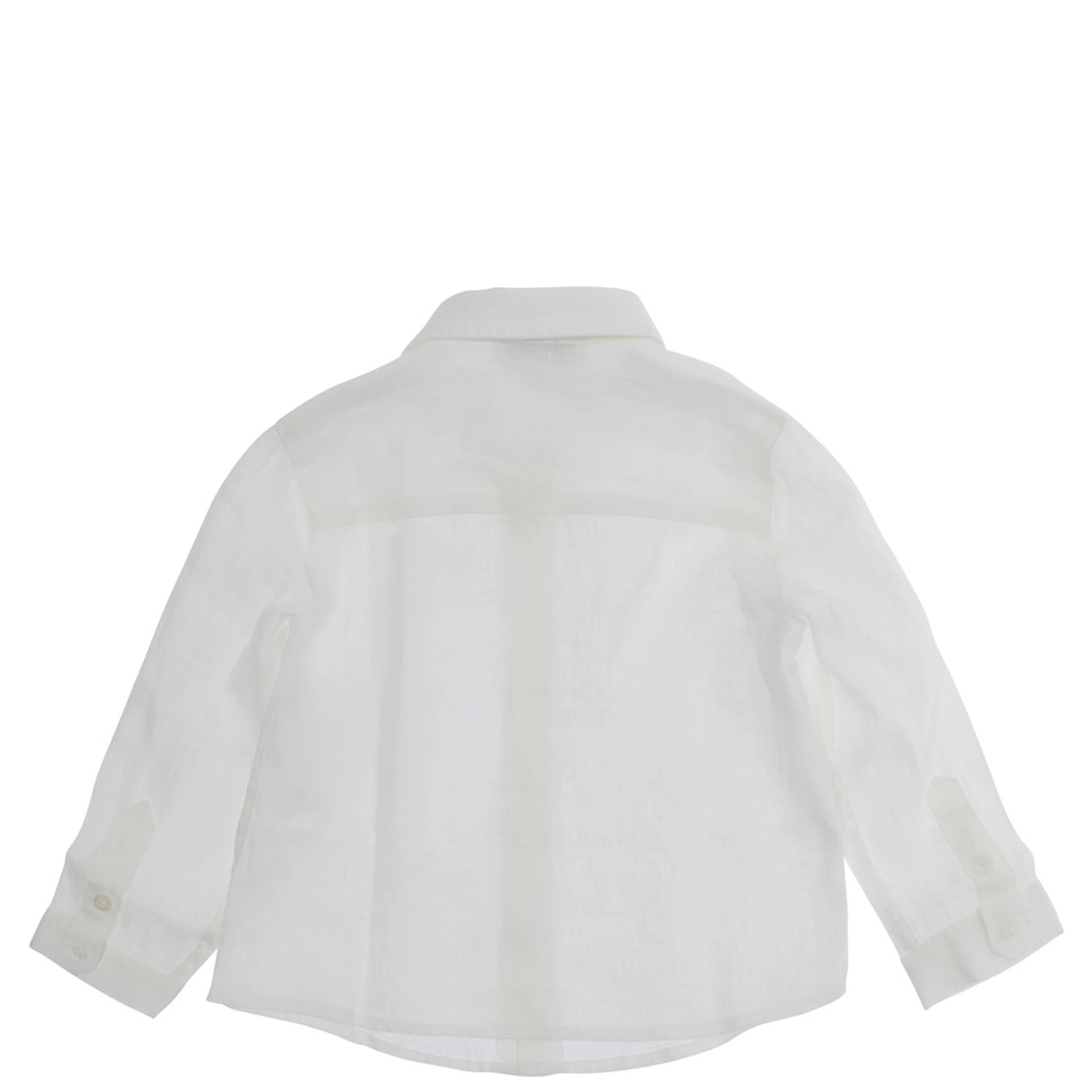 White shirt with collar and long sleeves in fabric baby
