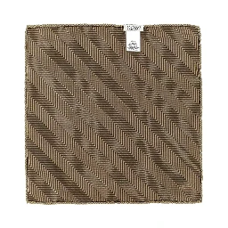 Beige Pocket square with Chevron motif and geometric print in silk for men