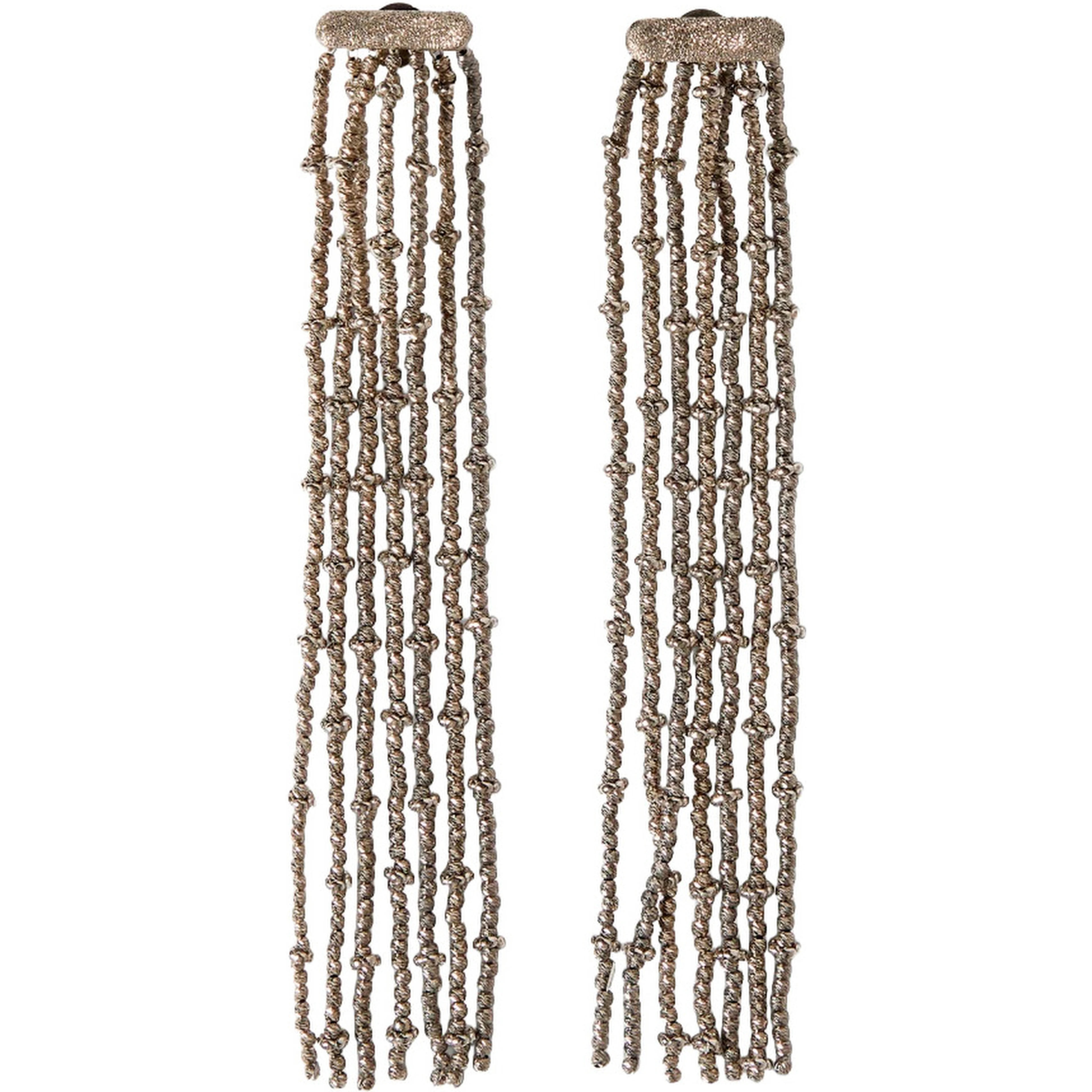 Metallic Layered Design Drop Earrings in Metal for Women