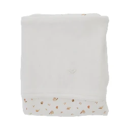 White Blanket with logo patch on the front and logo print in cotton baby