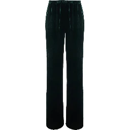 Fazio green Pants with elasticated waist in velvet for women