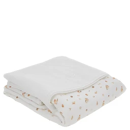 White Blanket with logo patch on the front and logo print in cotton baby