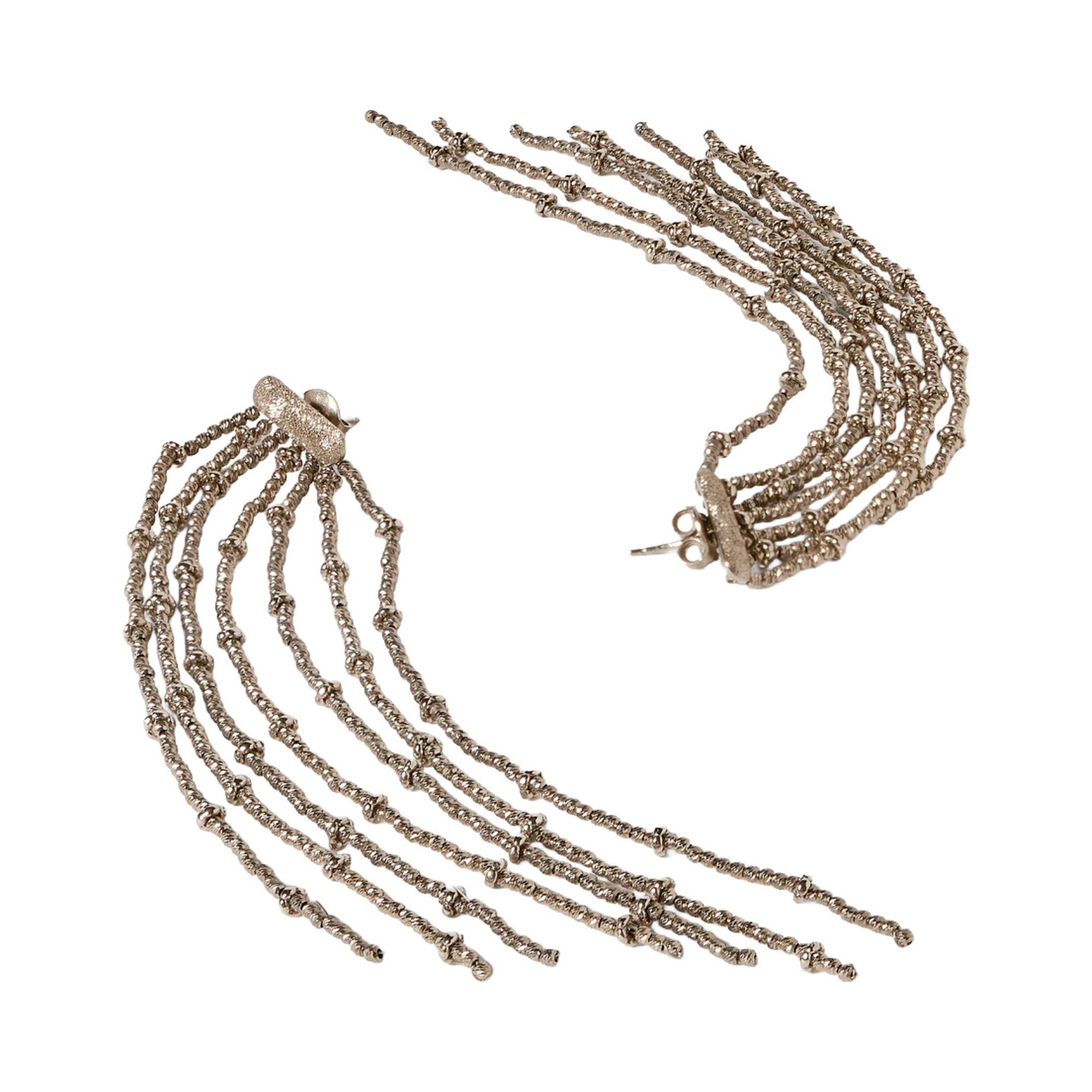 Metallic Layered Design Drop Earrings in Metal for Women