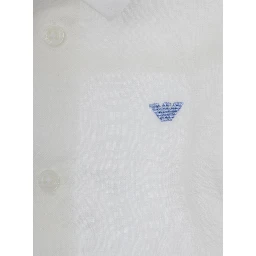 White shirt with collar and long sleeves in fabric baby