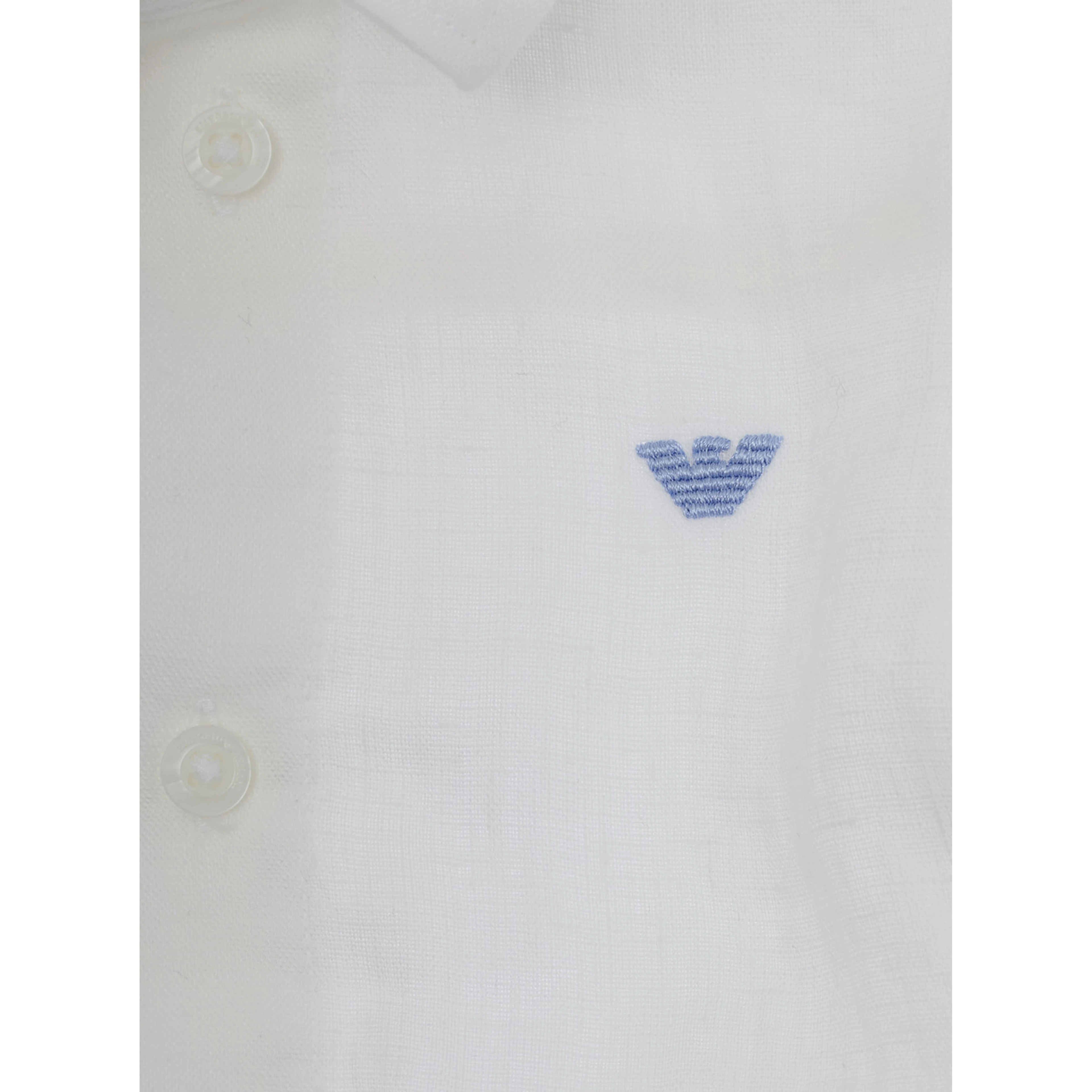 White shirt with collar and long sleeves in fabric baby