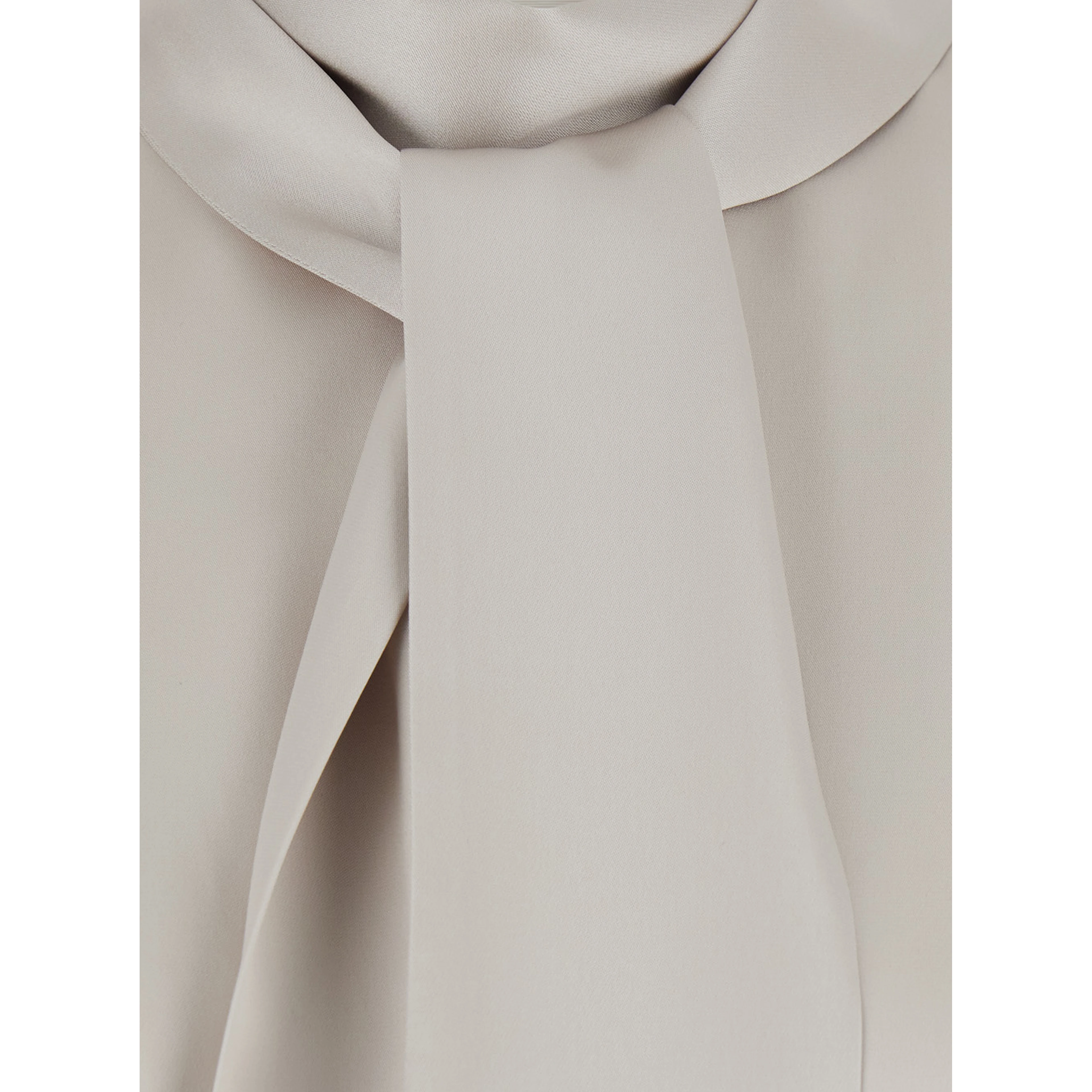 Beige Blouse with bow collar and Monile decoration in silk for women
