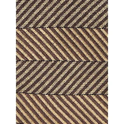 Beige Pocket square with Chevron motif and geometric print in silk for men