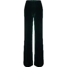 Fazio green Pants with elasticated waist in velvet for women