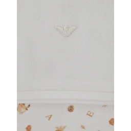 White Blanket with logo patch on the front and logo print in cotton baby