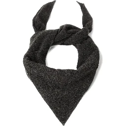 Black scarf with rectangular design and Monili details in cashmere women