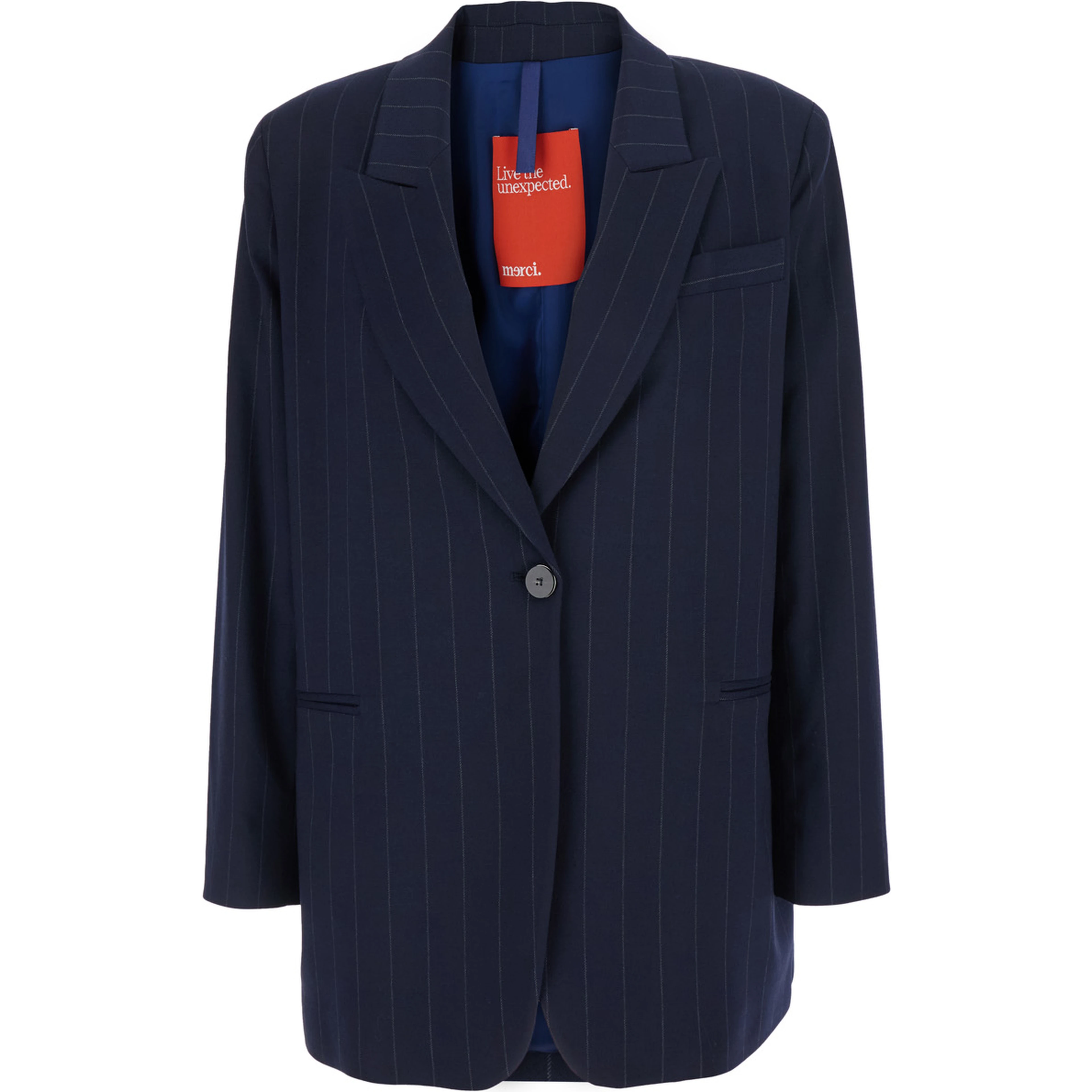 Jacket Blue with technical details in Tech Fabric for Men