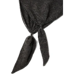 Black scarf with rectangular design and Monili details in cashmere women