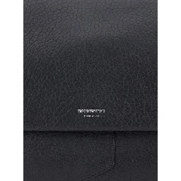 Handbag with handles and 100% black leather for women