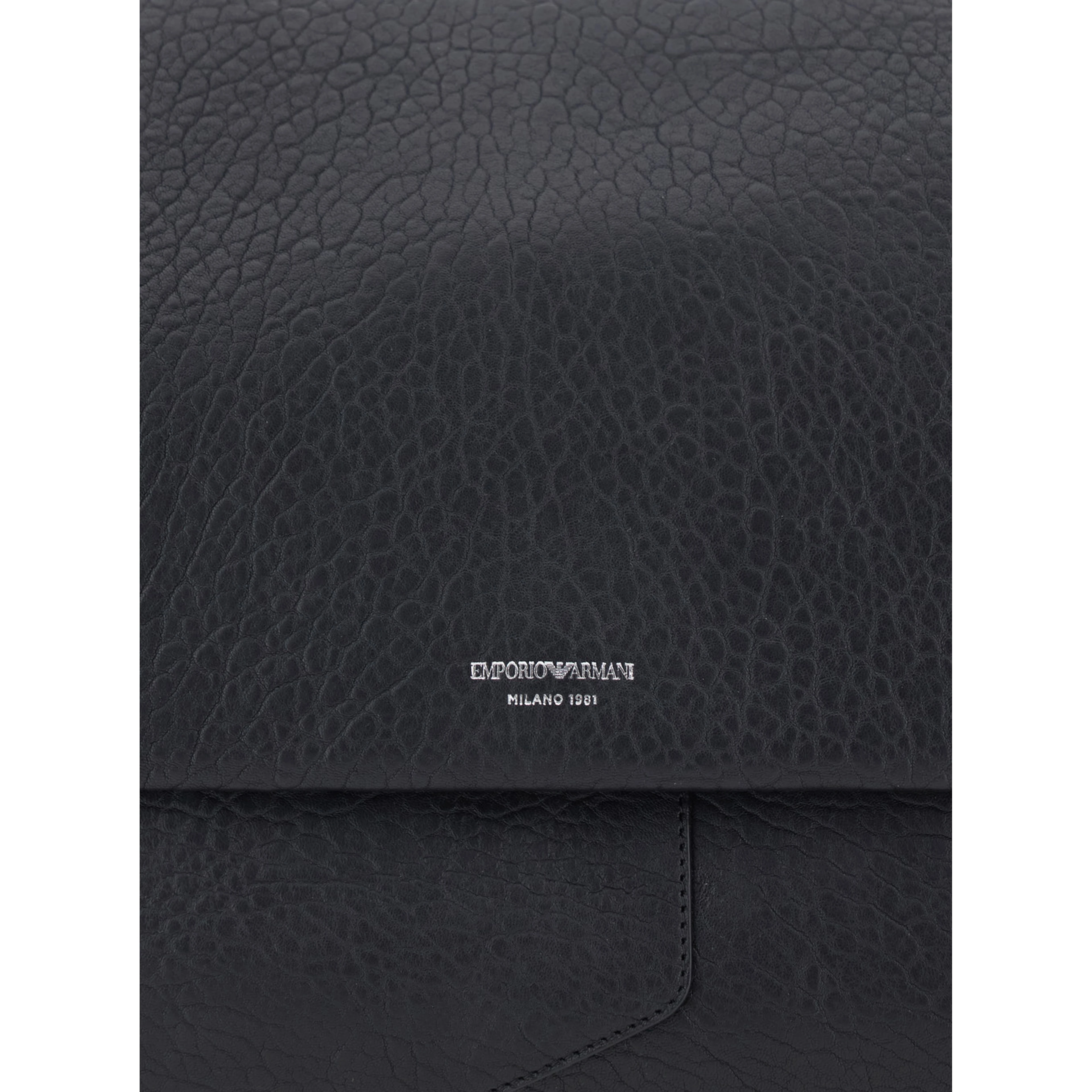 Handbag with handles and 100% black leather for women