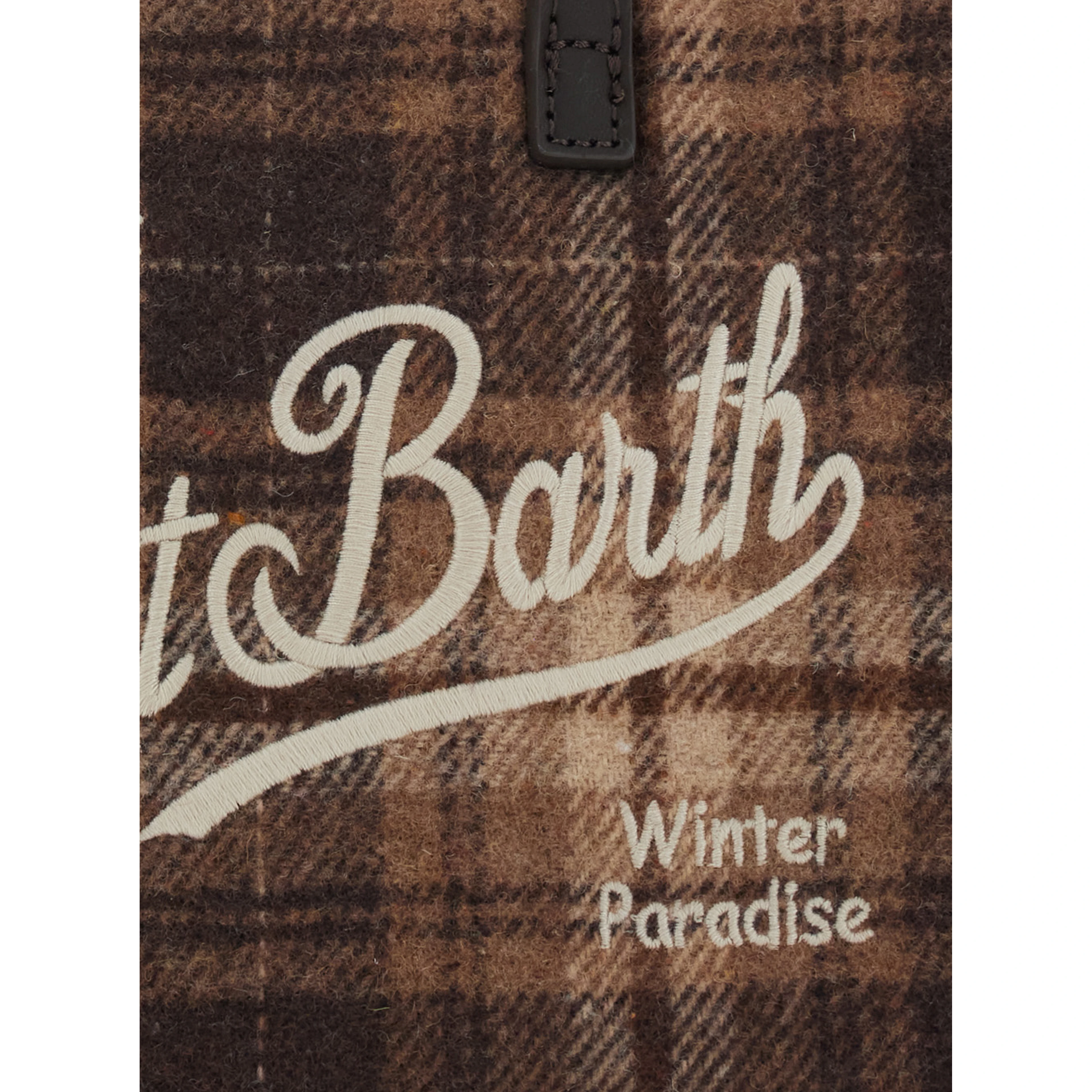 Vanity Mini Bag with tartan details and Tech Fabric beige unisex