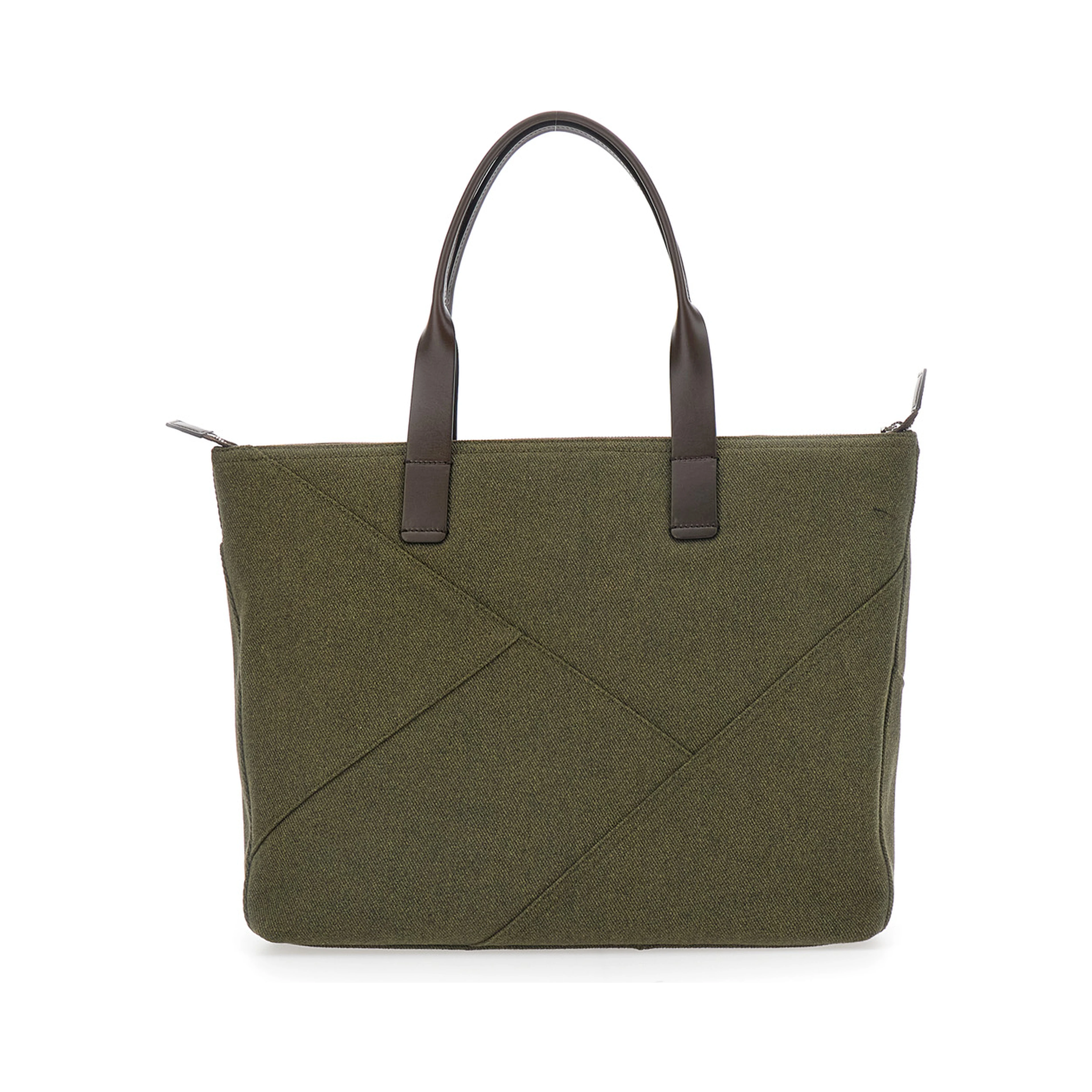 Adamo Green Shopper Bag with All-Over Print in Cotton Man