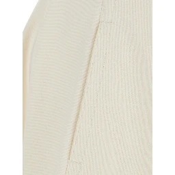 White Flared Skirt with Monile detail on the back in cotton blend for women
