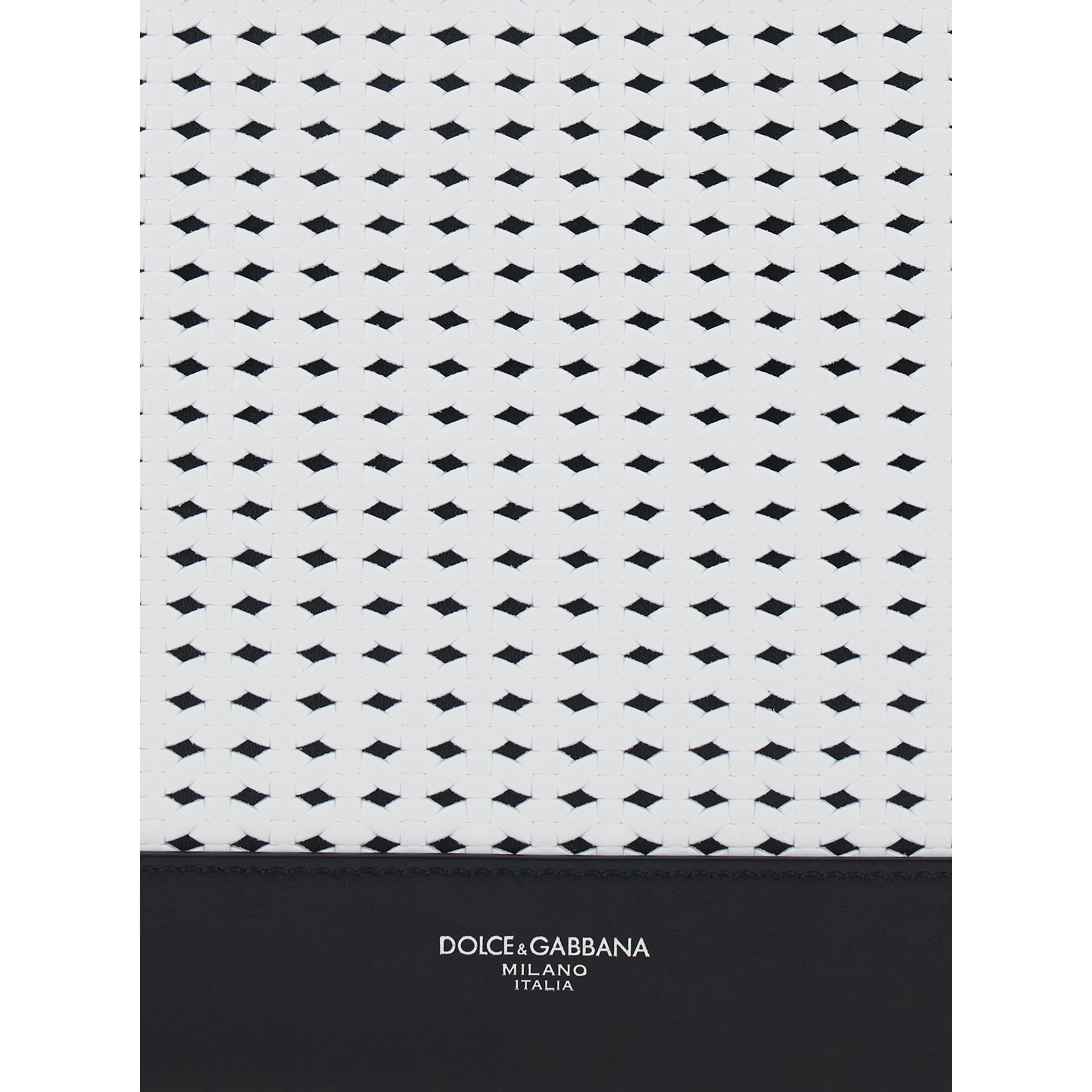 Black Clutch with Removable Wrist Strap and Intreccio on the Front In Leather for Men