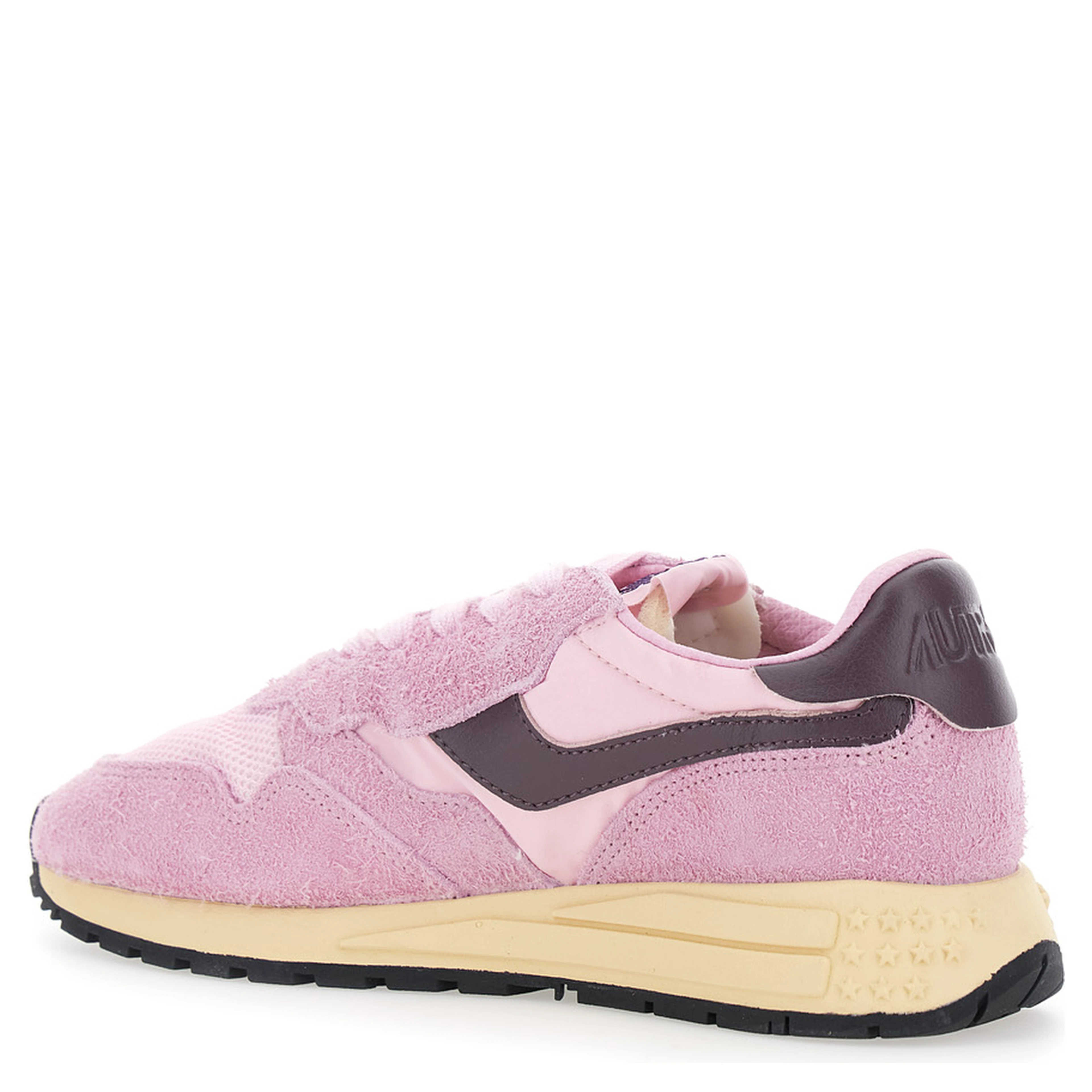 Reelwind Pink Sneaker Low Top with Logo Patch on Tongue and Side in Suede for Women
