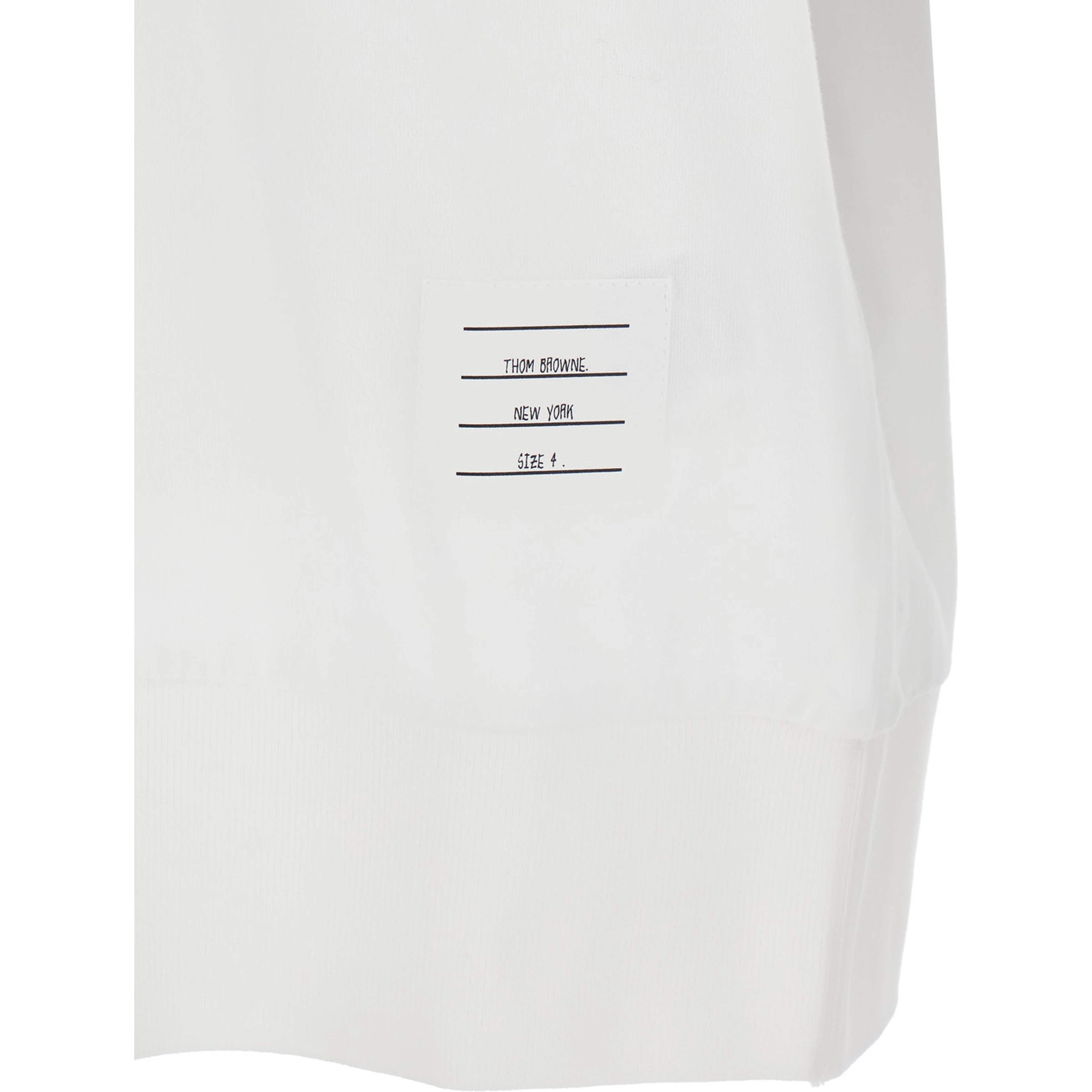White T-Shirt with Classic Collar and 4-Bar Detail on Sleeve in Cotton for Men