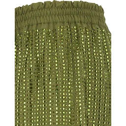 Green Shorts Swimsuit with Elastic Waist and Drawstring in Tech Fabric for Women